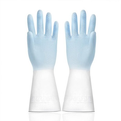 A596 Customized 1 Pair Reusable Dishwashing Cleaning Gloves Kitchen Cleaning Tool Silicone Rubber Dish Washing Glove